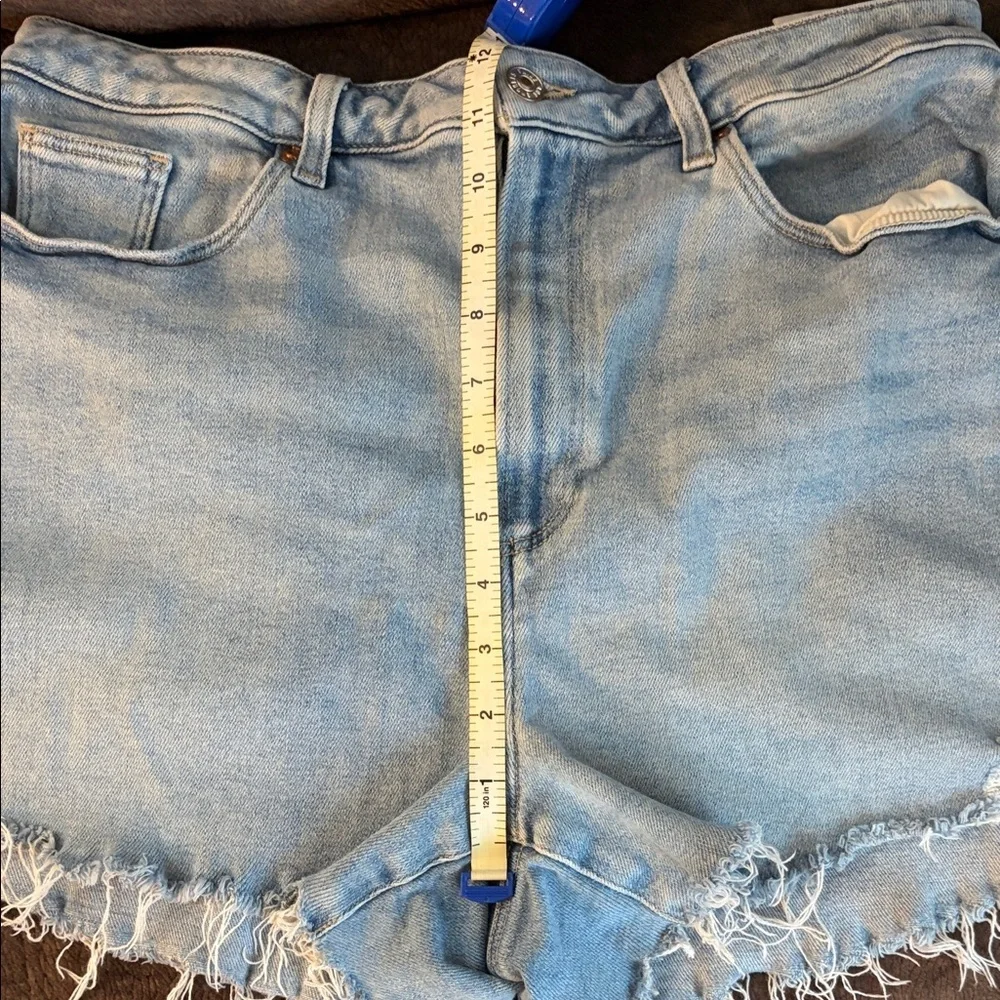 Paige Allure Shorts Denim Frayed Hem Shorts - 33